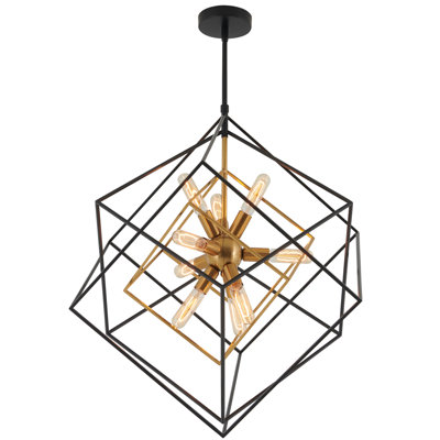 Lustre géométrique unique à 9 lumières Alson