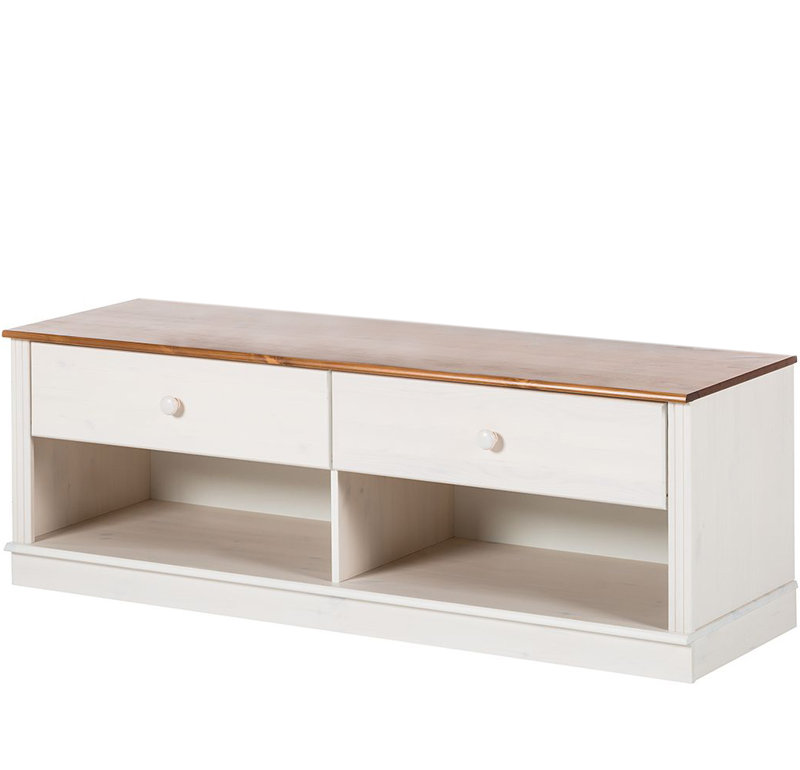Aloisa TV Stand, White/Natural