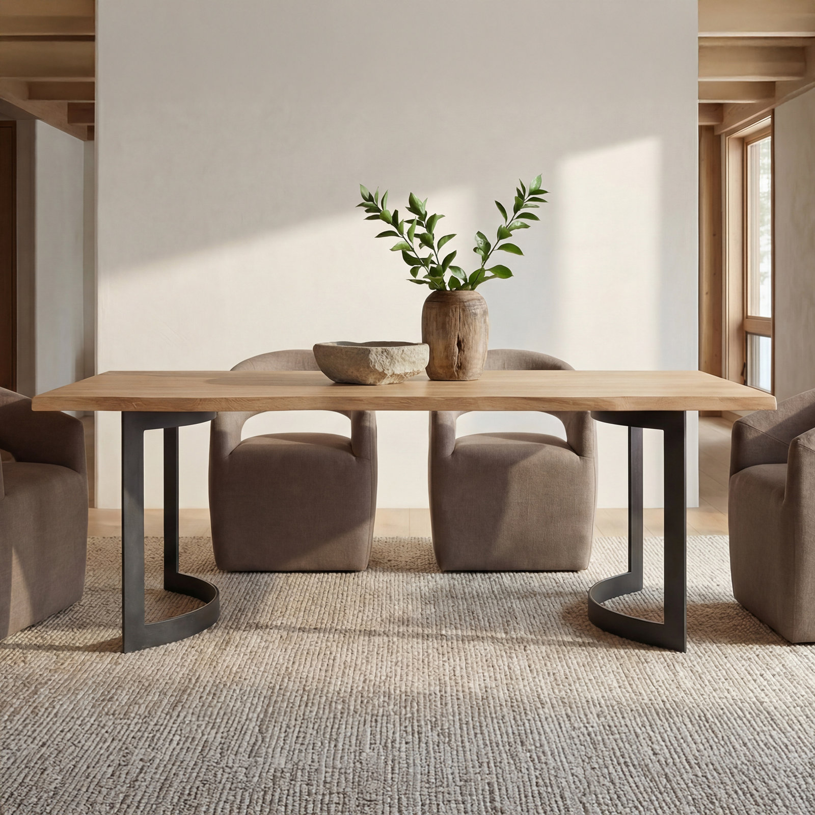 Anni Dining Table Extra Small Oak, 29.5" H x 98.5" W x 40" D