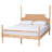 Baxton Studio Caliana Bobbin Four-Poster Platform Bed - Wooden Bed Frame With Turned Spindle Posts And Panel Headboard, Vintage-Inspired Bedroom Furniture, Natural Brown, Queen-1053011605-1053011604