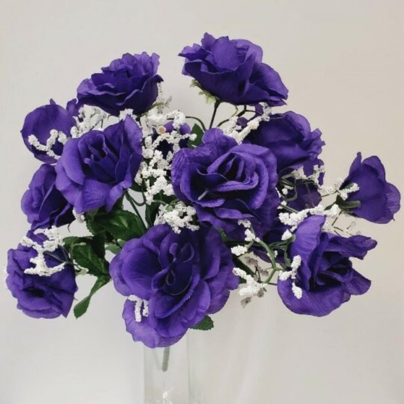 Fleur artificielle ouverte, Mauve foncé