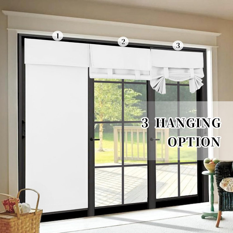 Oyannax Blackout Curtain Panel Pair,  White, 26" W x 40" L