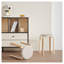 Ensemble de 4 tabourets empilables en bois cintré - Chaises de salle à manger rondes en bois massif avec coussin gris clair pour la cuisine et la salle de classe-125974141