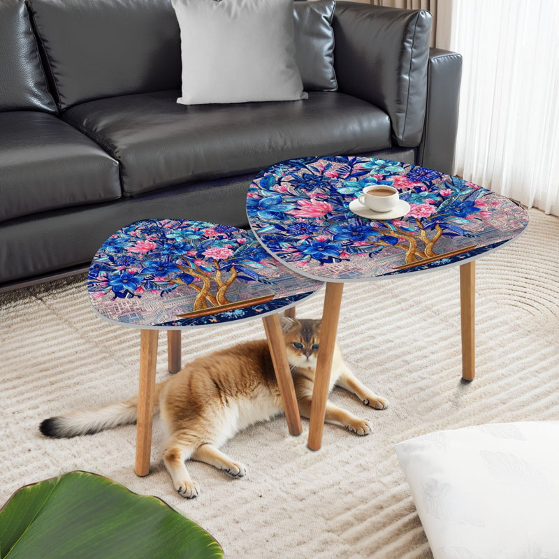 Ensemble de 2 tables basses gigognes Triangle