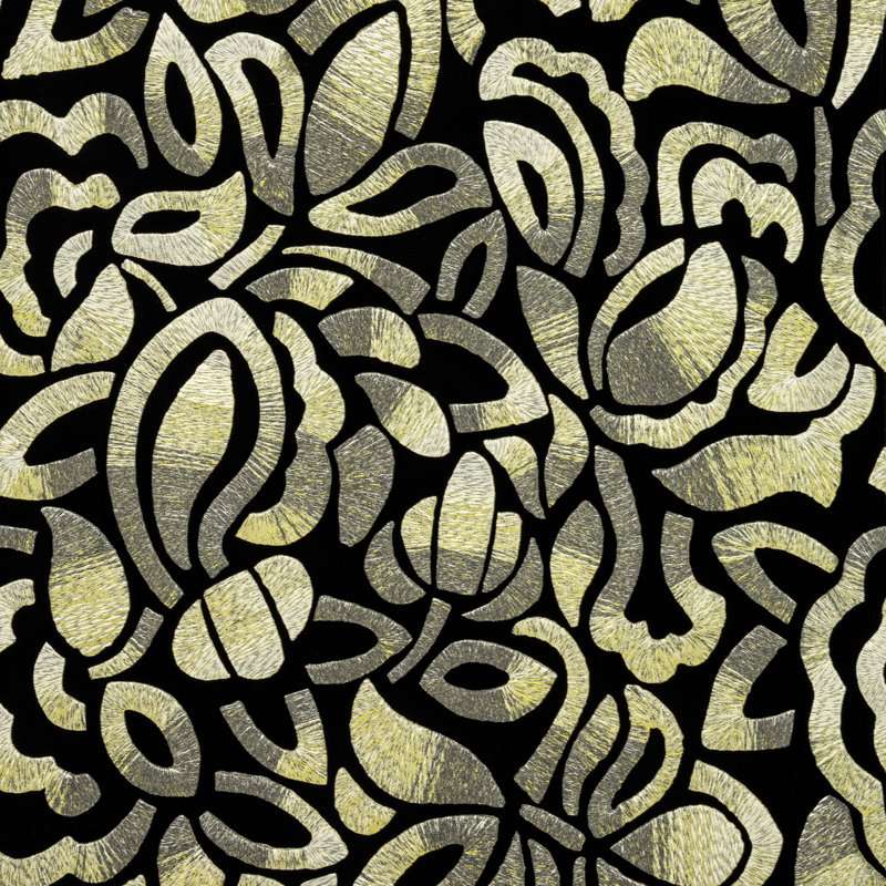 Rouleau de papier peint Lana, Jaune / Noir