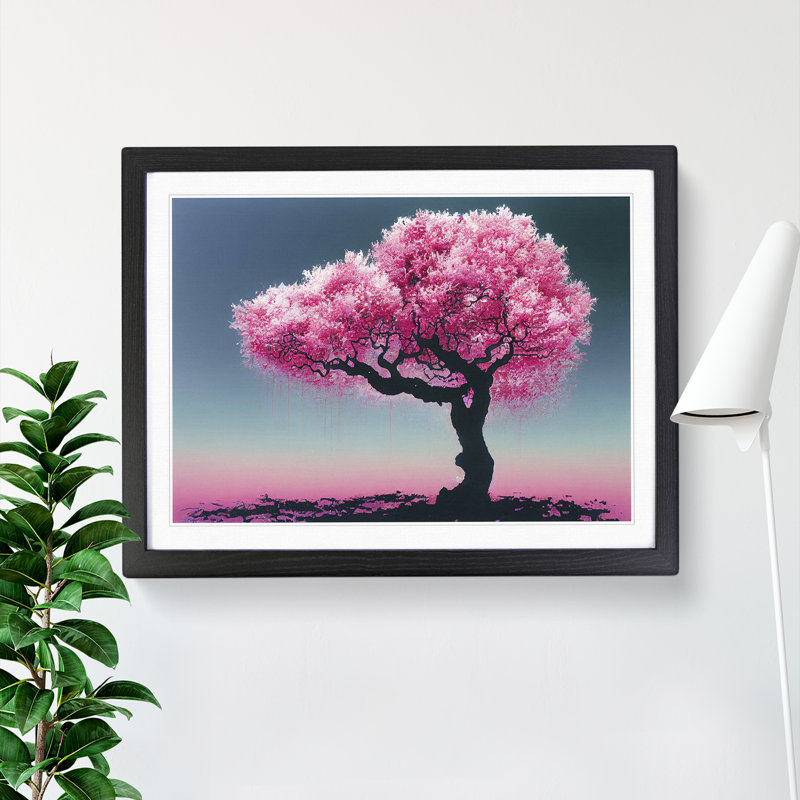 Stimulating Plum Blossom Tree - Framed Print, Black, 25cm H x 34cm W x 2cm D