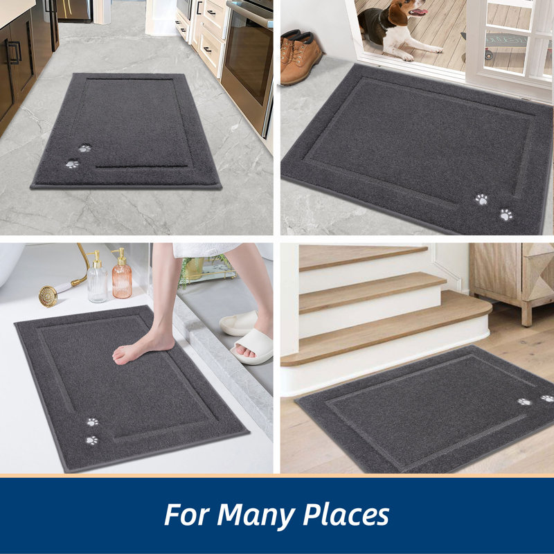 Non-Slip Indoor Doormat, 50.8cm W x 81.3cm L, Dark Grey
