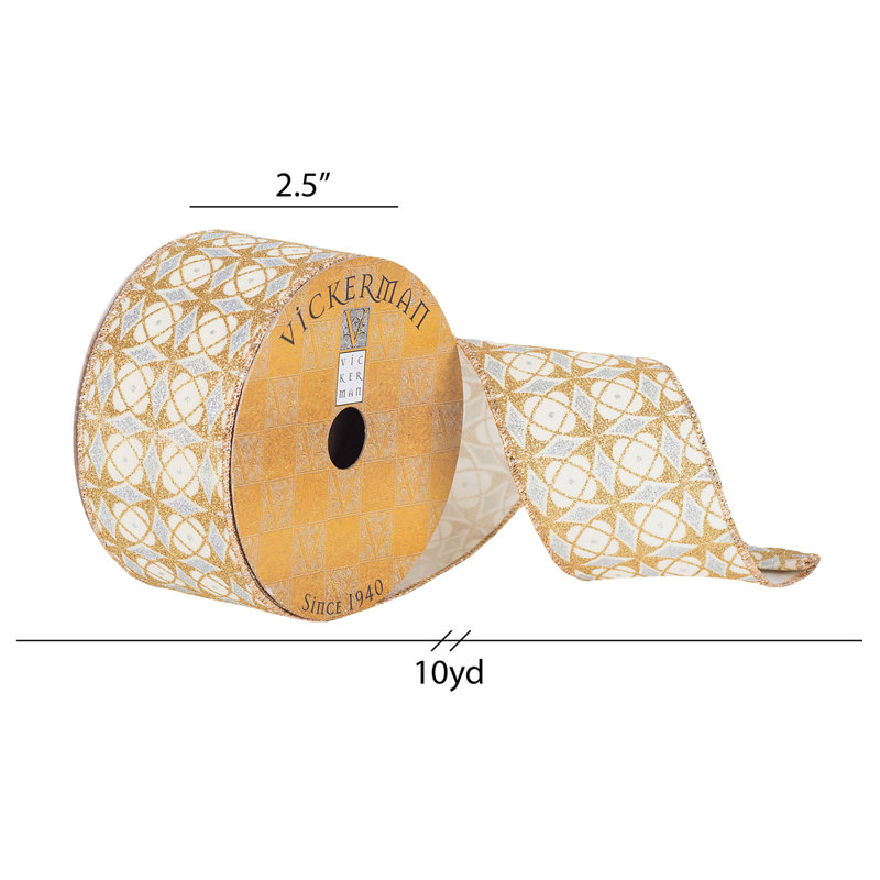 Motif géométrique avec ruban paillettes