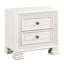 Table de chevet de luxe classique avec fond en placage blanc perle
