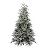 9' Pre-Lit Medium Flocked Winfield Fir Artificial Christmas Tree - Warm White LED Lights