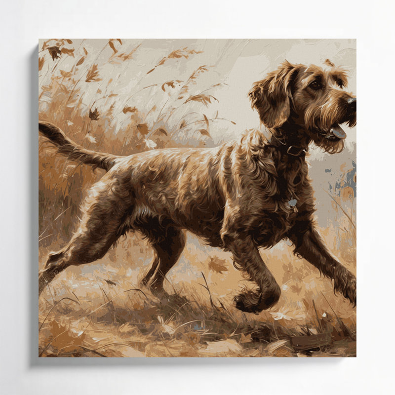 «Dogs Wirehaired Pointing Griffon», art mural sur toile, H 8 po x l 8 po