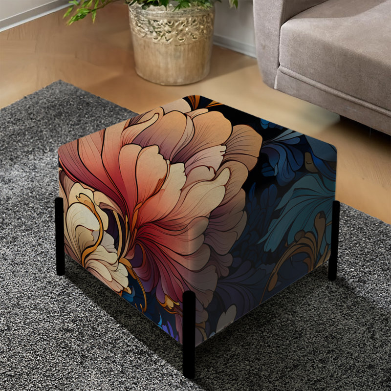 Victorian Nouveau Elegance Victorian Motif - Repose-pieds carré floral