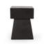 Table d'appoint légère en béton noir, forme piédestal, sans assemblage, 13,8 cm (l) x 18,96 cm (h), forme contemporaine, moderne - 13,8 cm (p) Oxyde de magnésium