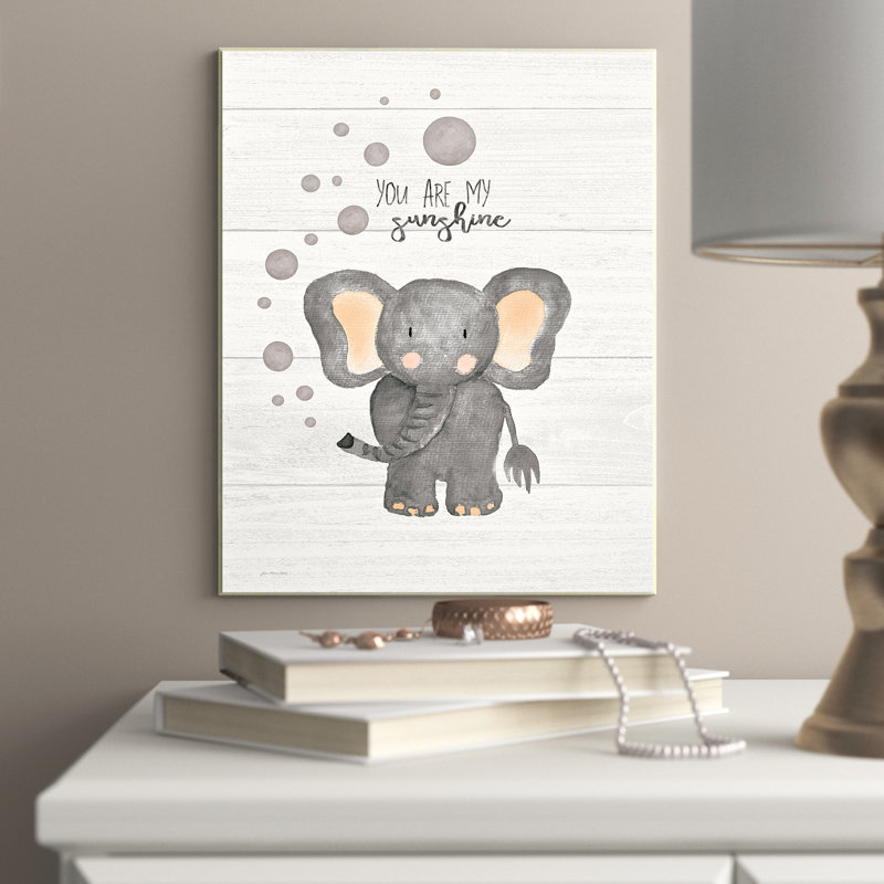 Plaque décorative Leiker You Are My Sunshine Elephant, H 15 po x l 10 po x P 0,5 po