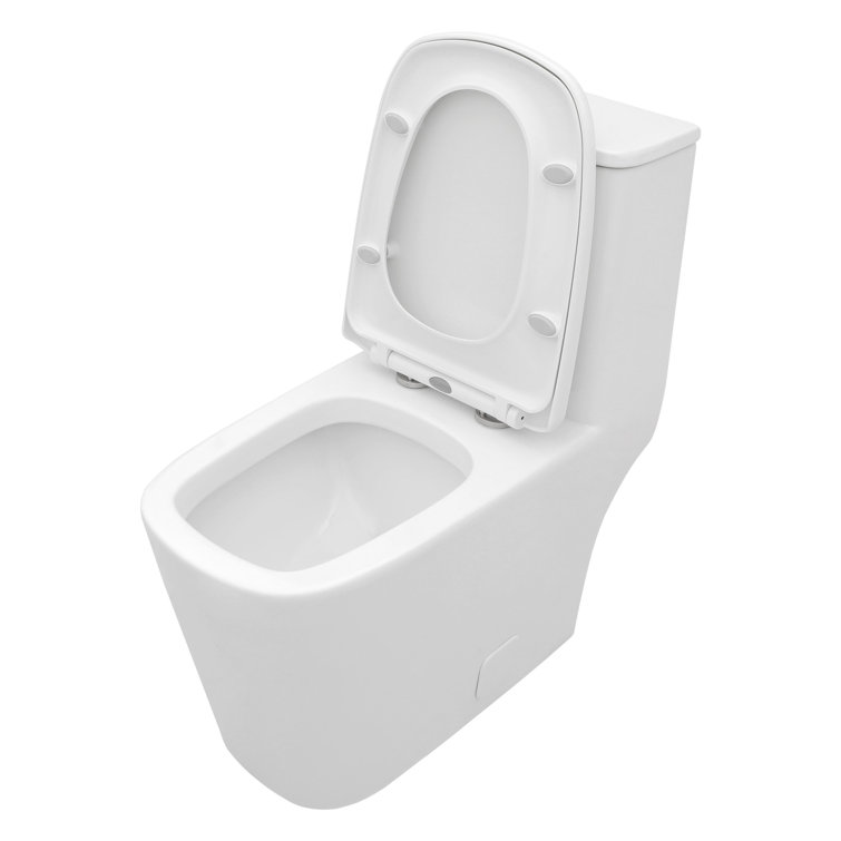Logmey 1.28 Gallons GPF Elongated Chair Height Floor Mounted One Piece Toilets (Seat Included)