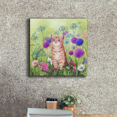 Chaton gingembre en fleurs par Janet Pidoux
