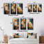 Tourbillon botanique orange sarcelle IV - art mural abstrait botanique 3 pièces-1675862893-1675862894-1629453484