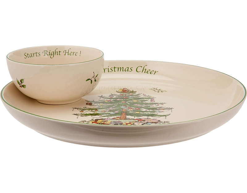 Spode Christmas Tree Chip and Dip Platter