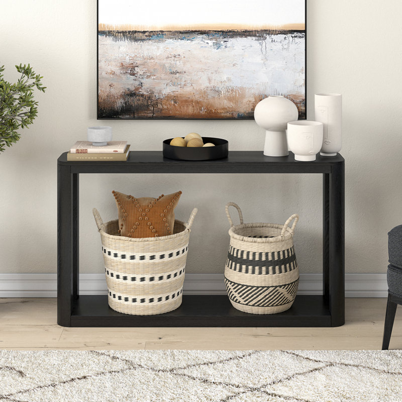 Stellan 52" Wide Rectangular Console Table, Black