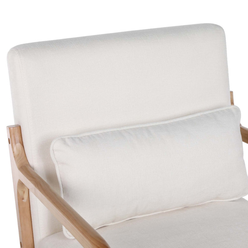 Fauteuil Mid-Century moderne, Beige, Naturel