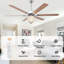 Ventilateur de plafond 65 "en cristal moderne 65" avec lumières et télécommande, ventilateur de lustre réversible à 6 vitesses