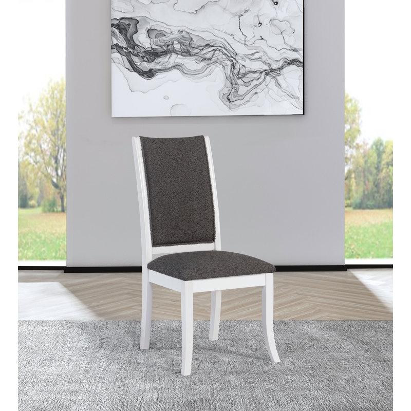 Chaise de salle à manger rembourrée Judd blanc perle
