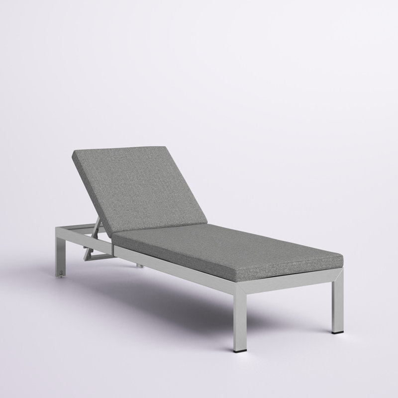 Chaise de patio d'extérieur en aluminium avec coussins Shore, Gris