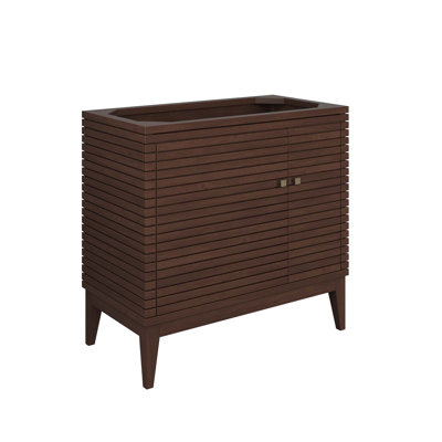 Modway Ledger 35'' Single Bathroom Vanity Base Only in Walnut