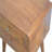 Solid Wood Curved Nightstand, 2-Drawers, Chestnut, Brown