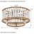 3-Light Wood Beads Flush Mount Lighting Dia 12.62 Inch