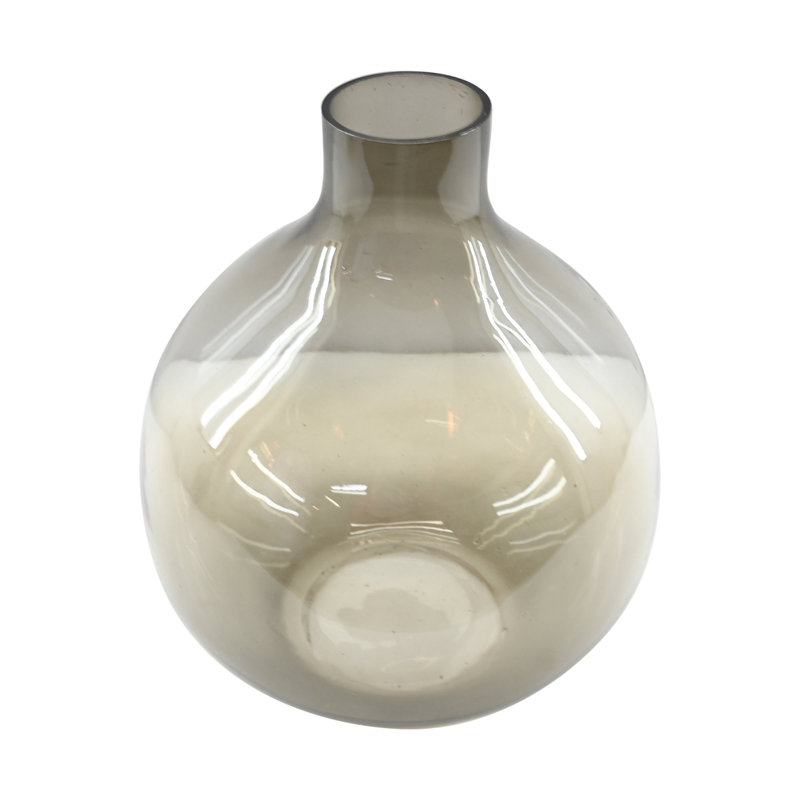 Tergel Tapered 7.5" Handblown Glass Vase, Gray