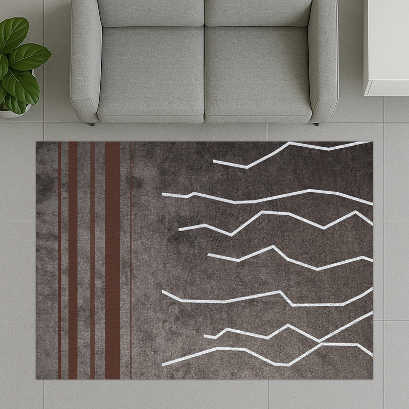 Geometric Area Rug, Runner 70 x 140 cm