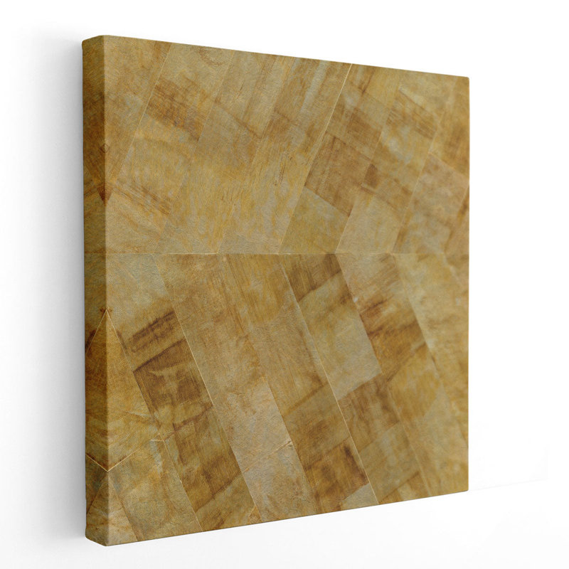 Chevron doré II - reproduction d'art sur toile, H 12 po x l 12 po