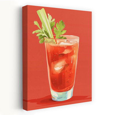 Refreshing Bloody Mary Classic Retro Vintage Coastal Plant Wall Art