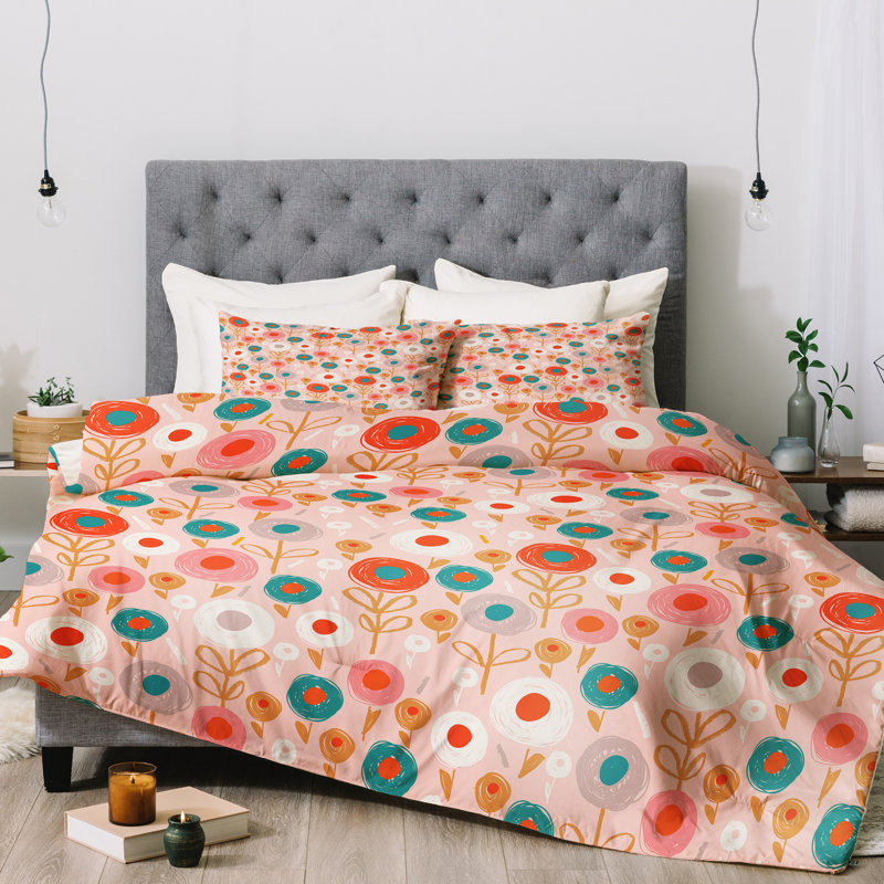 Ensemble d’confort floral kendall de crayon wendy, Édredon simple + 1 taie d'oreiller standard