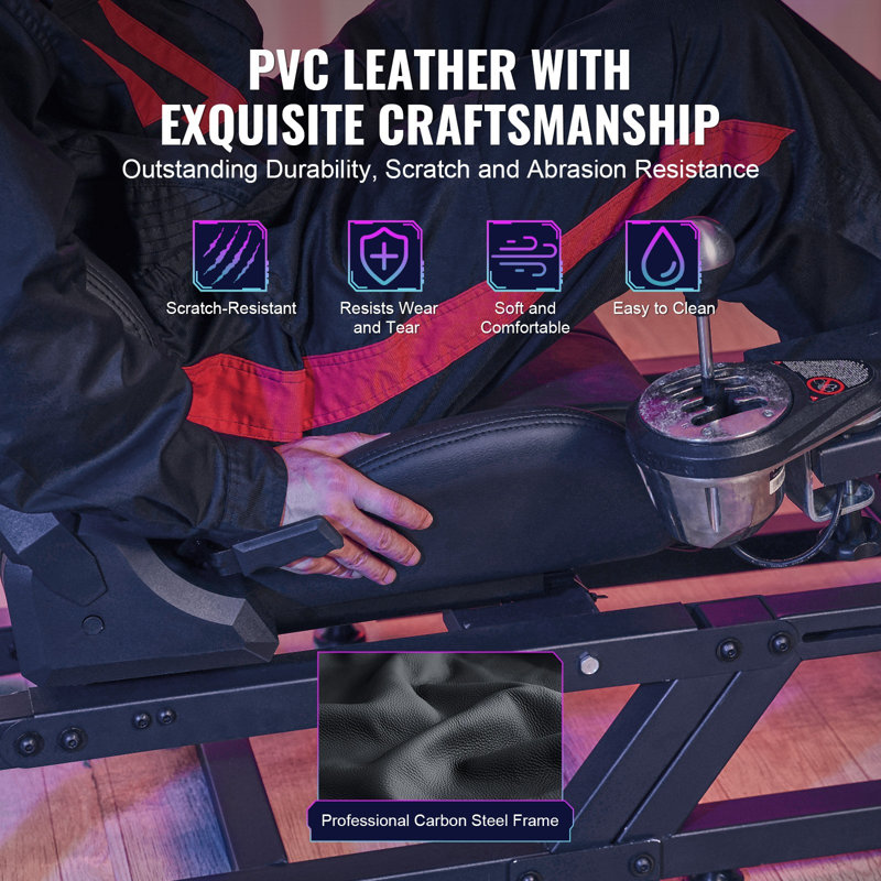 Support de volant de course pour Logitech G923 / G920 / G29, simulateur de conduite en acier robuste Cockpit-Thrustmaster T248P, hauteur du support du volant et angle de la pédale réglable, charge maximale 330 lb