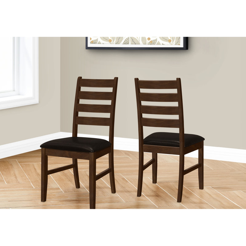 Chaise transitionnelle 2, 37,5 po Hauteur, bois massif brun, siège rembourré pour chaises hautes de 37 po et 2, revêtement en similicuir, structure en bois et cuisine