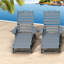 Chaises longues de patio grises et résistantes, conception réglable en PEHD pour jardin