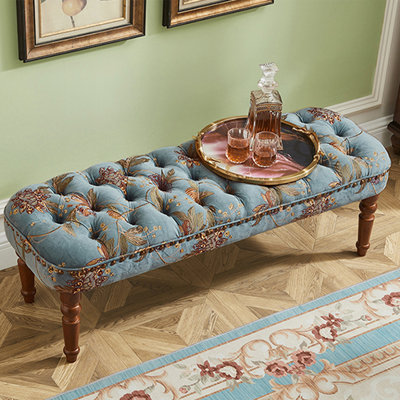 Banc en velours jacquard American Country Style pour chambre à coucher et salon