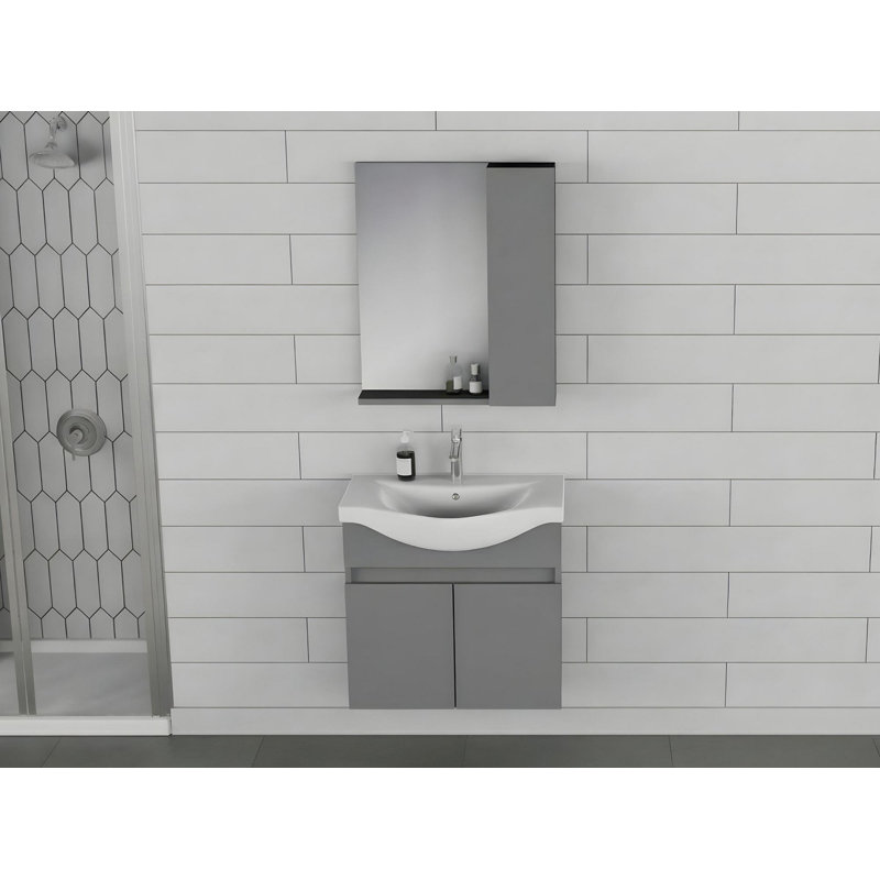 Ensemble de meubles de salle de bain (2 pièces), Gris