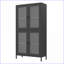 Armoires, armoire de rangement traditionnelle en acier noir avec 4 portes en verre, tablettes réglables - l 31,5 po x P 12,6 po x H 59 po | Traditionnel | Cuisine