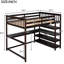 Lit mezzanine double pour chambre à coucher. Comprend sous le bureau et les tablettes. Chambre à coucher,. Sous le lit. Construire-1351939624-1351939638-1351939628