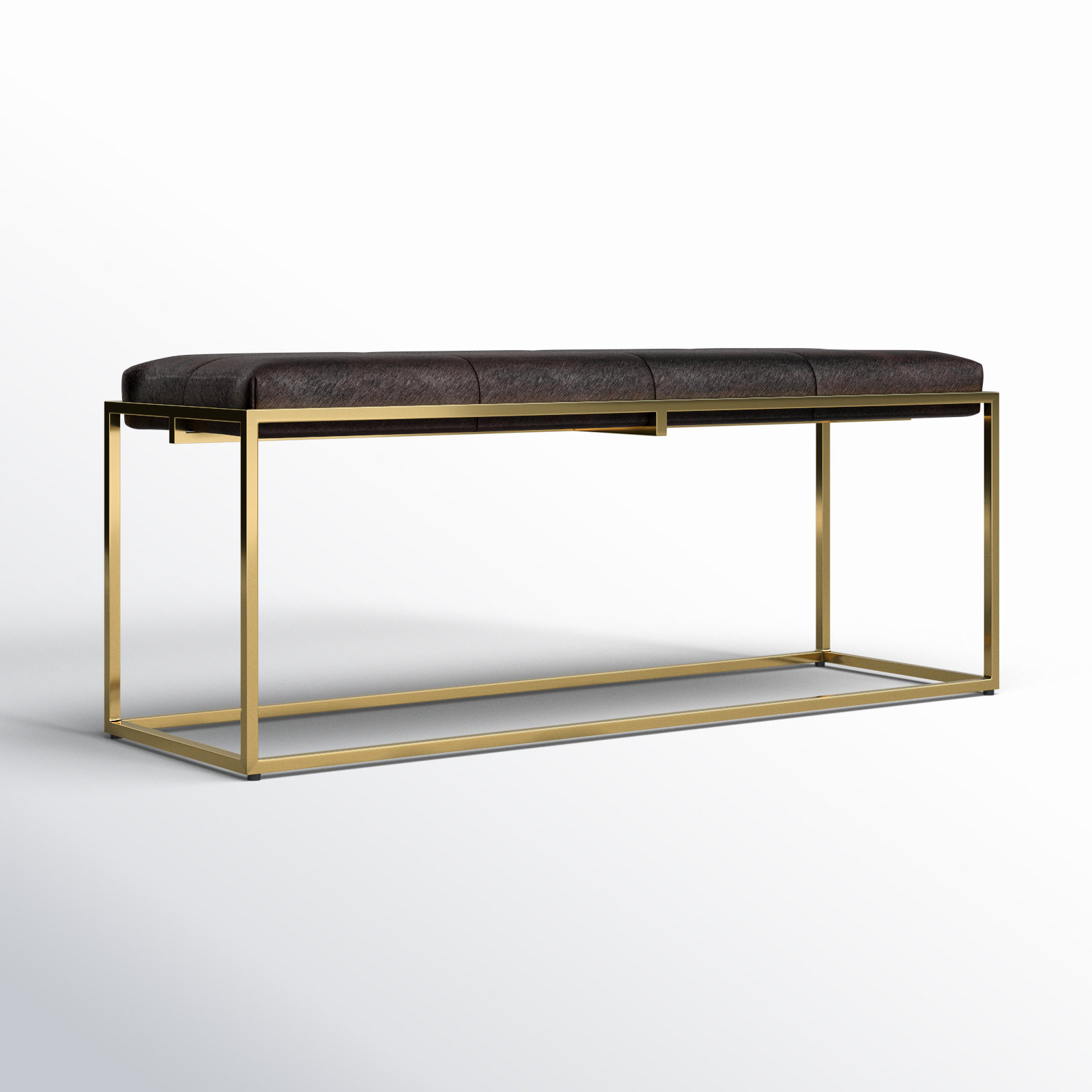 Versa Genuine Leather Bench, Espresso/Solid Color