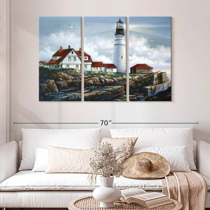 Nicci Lit Portland Head Lighthouse, 32" H x 50" W