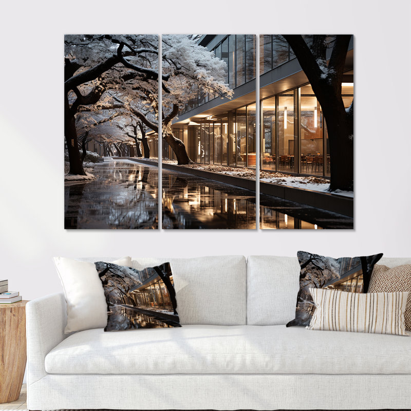 «College University Winter Photo I - College & University Buildings», ensemble d'art, H 32 po x l 48 po x P 1 po