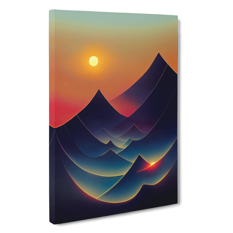 Abstract Mountain Sunset - Wrapped Canvas, 60cm H x 40cm W