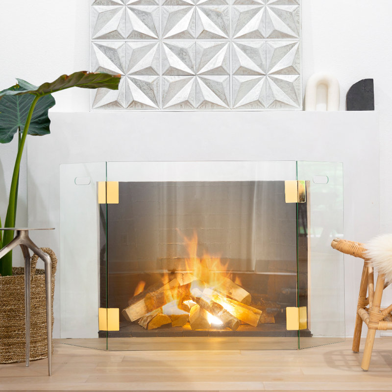 Pare-étincelles en verre Thorne, H 30 po x l 47 po x P 9,5 po
