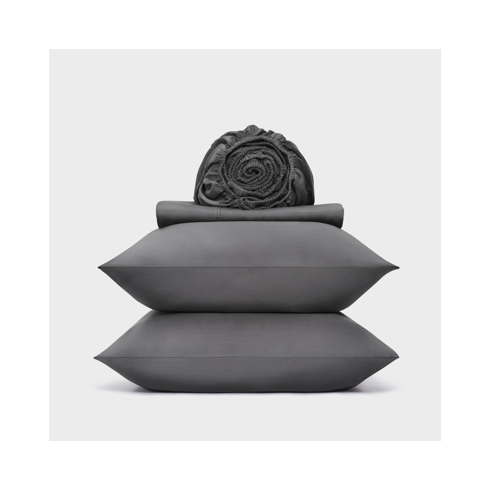 Tencel Sheet Set 4 Pieces, King Sheet Set + 1 Fitted Sheet + 2  Pillowcases, Charcoal Gray