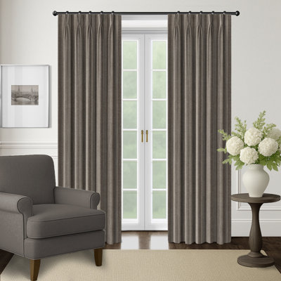 Wexford Caramel Pinch Pleat Drapery Panel Set of 2 - 20x132