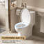 Une toilette, 1,1 / 1,6, chasse d'eau Tornado, hauteur, siège de chaise confortable, double siphon, cuve sans rebord, blanc brillant à fermeture douce, fonctionnement en douceur, efficacité de l'eau moderne
